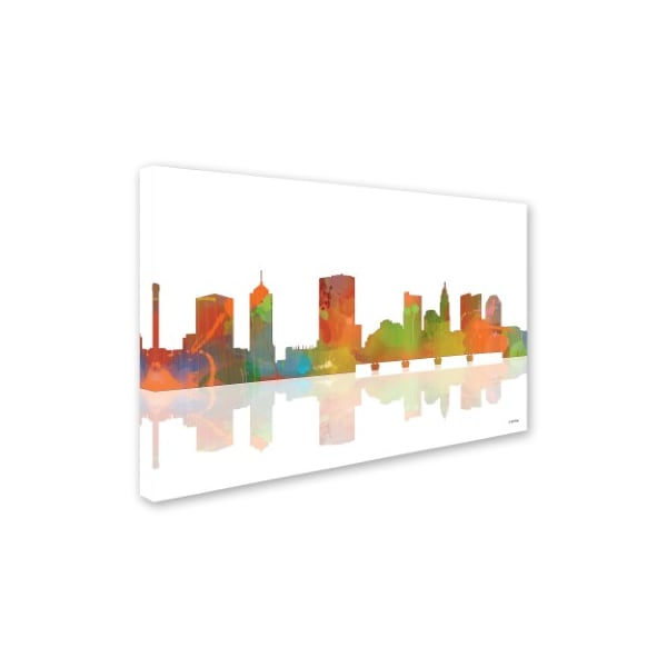 Marlene Watson 'Columbus Ohio Skyline II' Canvas Art,12x19